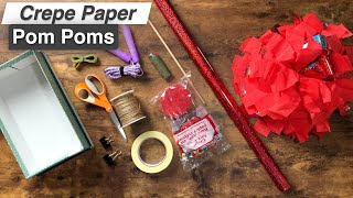 How to make Crepe Paper Cheer Leader Pom Poms  Metallic Accents [upl. by Nicoline]