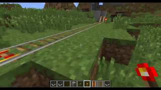 Minecraft  Powered Rail and Minecart Basic Track Setup [upl. by Ivett]