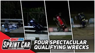 JJ Yeley Three Others Flip HUGE  2023 USAC Sprints at Devils Bowl Speedway [upl. by Dania449]