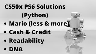 CS50 PSET6 Cash Credit MarioReadability DNA Python Solutions [upl. by Iren648]