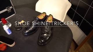 Shoe ShineTricker’s『BOURTON』 靴磨き トリッカーズ [upl. by Aksoyn509]