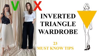 Inverted Triangle Body Shape Clothes  23 hacks to Master Your Capsule Wardrobe [upl. by Llenrad]