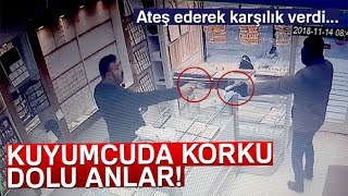 Ankarada Kuyumcunun Silahlı Soyguncuyu Püskürtme Anı Kamerada [upl. by Innek]