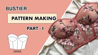 Bustier Pattern Making How to draft Bustier Top Pattern [upl. by Dammahom]