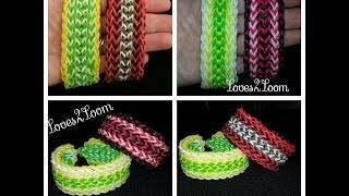 New Inverted Fringequot Advanced Rainbow Loom Bracelet How To Tutorial [upl. by Kristos248]