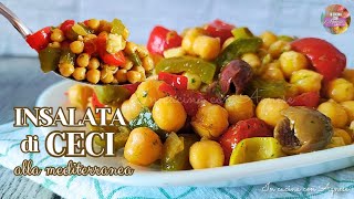 INSALATA di CECI ESTIVA  ricetta facile e gustosa CON PEPERONI e SALSA AL BASILICO 🌱 [upl. by Atinauq]