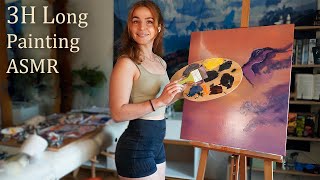 3H Painting ASMR with RELAXING Presence like BOB ROSS  painting compilation [upl. by Hcahsem832]