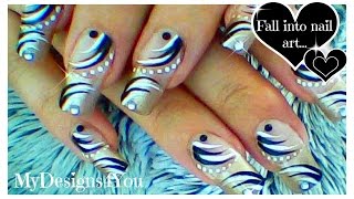 Abstract Black and White Nail Art  Monochrome Nails ♥ Абстрактный ЧерноБелый Дизайн Ногтей [upl. by Anoyek]