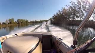 unknown footer does tricks longline on the Malibu Barefooter [upl. by Canute]