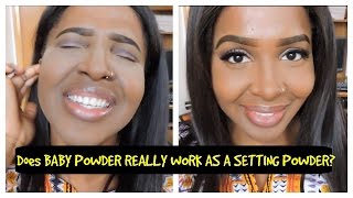 DOES BABY POWDER REALLY WORK AS A SETTING POWDER [upl. by Fern]