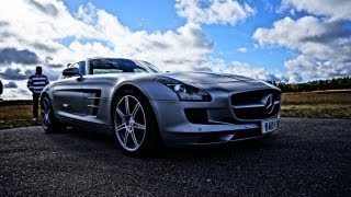 MercedesBenz SLS AMG on track  drag race startup V8 sound overview [upl. by Stefanac]