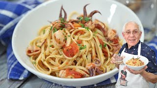 Linguine with Calamari in Tomato Sauce [upl. by Di]