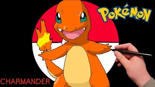 How to draw Charmander  Pokémon Art Charmander digital drawing [upl. by Werda]