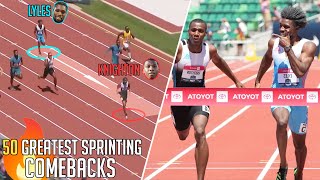 THE GREATEST SPRINTING COMEBACKS IN HISTORY 100m200m4x100m [upl. by Fayth459]