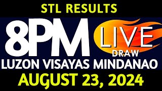 Stl Result Today 800 pm draw August 23 2024 Friday Luzon Visayas and Mindanao Area Live [upl. by Nosro]