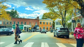 Driving in Woodstock Vermont USA in Autumn [upl. by Nnahgaem]