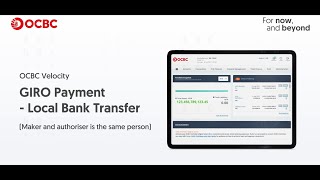 OCBC Velocity How to create a GIRO payment Maker and Authoriser are same person [upl. by Nallaf781]