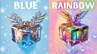 Choose your gift 😍🎁🤮😂 2 gift box challenge 😃 Blue vs Rainbow Edition 💙🌈chooseyourgift [upl. by Gwenneth]