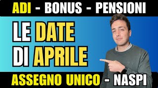 Date Assegno di inclusione Assegno Unico Pensioni Bonus Naspi e Carta Acquisti Aprile 2024 [upl. by Barnaby]