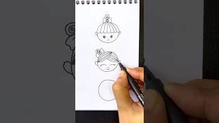 Draw different girls faces from circles howtodraw girlface princess easy drawing forkids diy [upl. by Aicat]