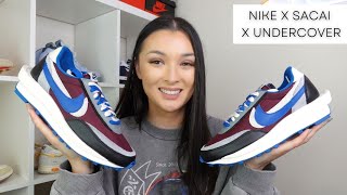 NIKE X SACAI X UNDERCOVER NIGHT MAROON AND TEAM ROYAL UNBOXING [upl. by Coray502]