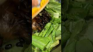 Easy fresh romaine lettuce wcanfrieddace salted black beans chinesericedishes shortvideo [upl. by Ijneb]