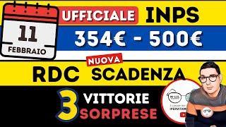 354€ 500€ 💶UFFICIALE SORPRESA INPS ➡ RDC NUOVE SCADENZE e DATE  3 VITTORIE FAMIGLIE AIUTI MESSAGGI [upl. by Alfredo]