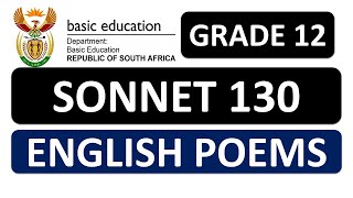 Sonnet 130 Grade12 Poetry William Shakespeare P2 ENGLISH HOME LANGUAGE 2024 GRADE 12 thundereduc [upl. by Katina]