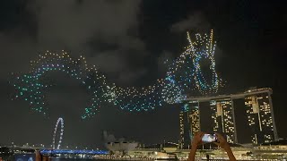 Dragon Drone show at Marina Bay Sands [upl. by Merralee]