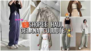 SHOPEE HAUL CELANA KULOT HIGH WAIST MURAH BERKUALITAS  CAKEP BANGETT [upl. by Sanoj970]