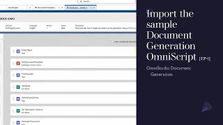 Import the sample Document Generation OmniScript EP1 [upl. by Enomar]