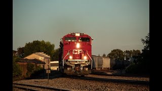 CP 7029 and 7021 SD70ACUs in Reeseville WI 4K [upl. by Ayarahs]