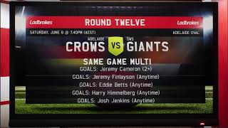 Crows v Giants Round 12 [upl. by Allerim944]