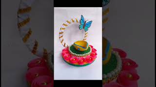 Diya decorating ideas for Diwali Easy Diya Stand banane ke tarike new diy diwali 2024 [upl. by Ellertnom]