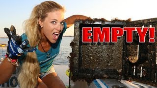 WORMS Eating My Traps and STOLEN Stone Crabs Crabbing with Dad FAIL [upl. by Jacey434]