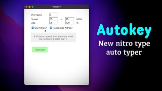 New nitro type AUTO TYPER  Autokey  works on MacWindows [upl. by Yttisahc]