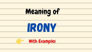 Irony Meaning  Daily New English Words  Vocabgram [upl. by Aydne]