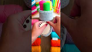 How to Crochet Baskets shorts [upl. by Uba]