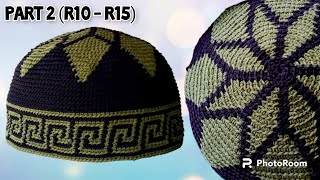 Peci Rajut Dewasa Tapestri SC Motif Matahari Mudah Untuk Pemula Part 2 R10R15 Crochet Prayer Cap [upl. by Fishman]