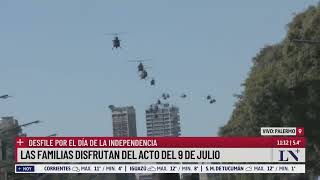 Desfile por el 9 de julio helicópteros sobrevuelan la Ciudad de Buenos Aires [upl. by Januarius]