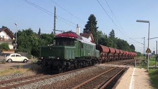 E94 mit Fotogüterzug in Wörnitzstein [upl. by Ahseinat]