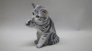 石粉粘土で子猫を作ってみた [upl. by Leibarg672]