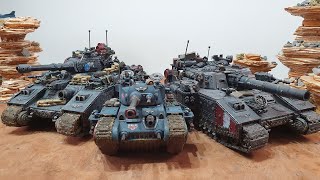 Big Tanks Imperial Guard vs Chaos Warhammer 40k battle report [upl. by Lindemann376]