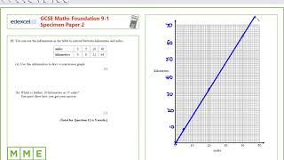 GCSE Maths EDEXCEL Foundation Specimen Paper 2 Q12 Conversion graphs [upl. by Scriven]