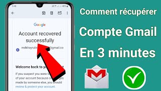 Récupération de compte Gmail 2024  Comment récupérer un compte Gmail Récupération de compte Google [upl. by Solange]