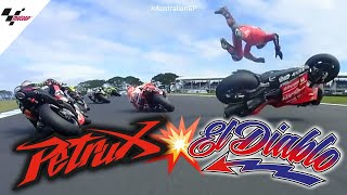 Petrucci amp Quartararos MASSIVE CRASH  2019 AustralianGP [upl. by Gretal]