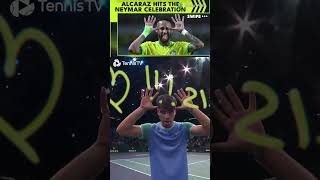 ALCARAZ MIMICS NEYMARS ICONIC CELEBRATION carlosalcaraz neymar celebration socialmedia tennis [upl. by Ahnavas887]