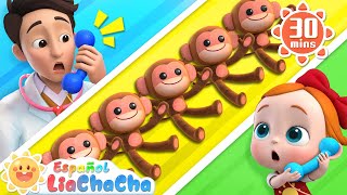 Cinco Monitos🐵  Five Little Monkeys  LiaChaCha en Español  Canciones Infantiles [upl. by Desdamona67]