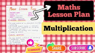 Multiplication Lesson PlanMaths mathslessonplan viral lessonplan ctet multiplication bedexam [upl. by Anoel317]