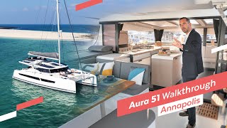 Come aboard the Aura 51 for a complete guided tour in Annapolis  Fountaine Pajot [upl. by Anoyi]